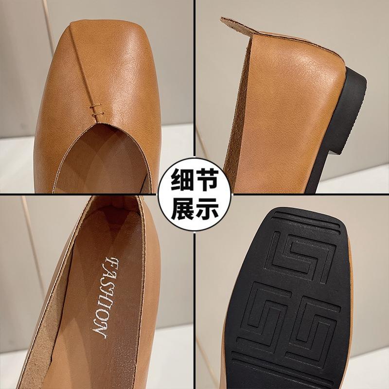 Spring and summer new flat-bottomed comfortable Doudou shoes round head one-pedal casual shallow mouth single shoes women