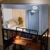 University Dorm Blackout Privacy Curtain - 3-Door Mosquito Net for Bunk Beds