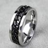 New Vintage 8mm Black Pattern Ring for Men and Women