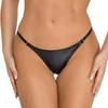 Noir - Sexy Unfastened Thong with Black Straps L/XL
