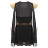 Womens Roman Toga Costume Petal Skirt Bodysuit Integrated Cape Design Ancient Theme Metallic Wristbands