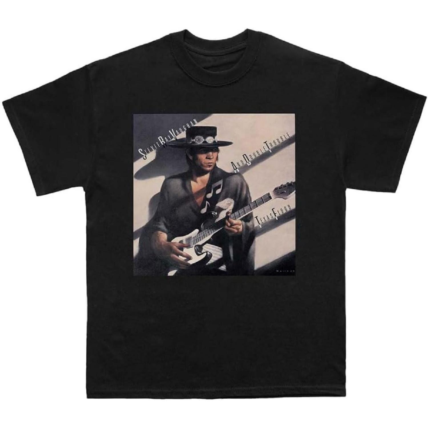 Stevie Ray Vaughan Texas Flood Album Cover T Shirt Black S