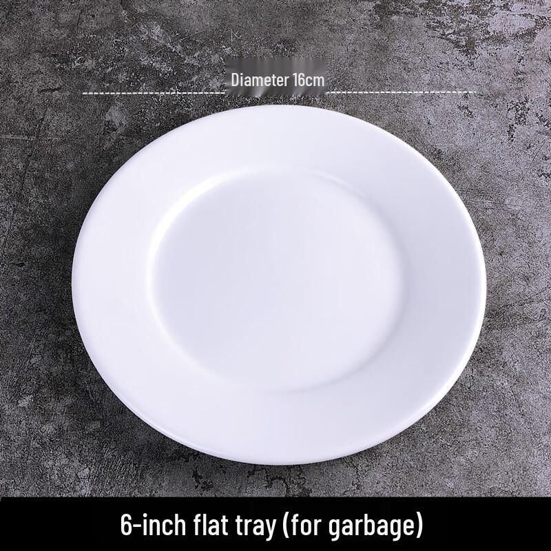 Pure White Ceramic 6-inch Flat Plates (10-Pack)