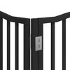 8 Piece Foldable Black Dog Gate 640 cm Poplar Wood