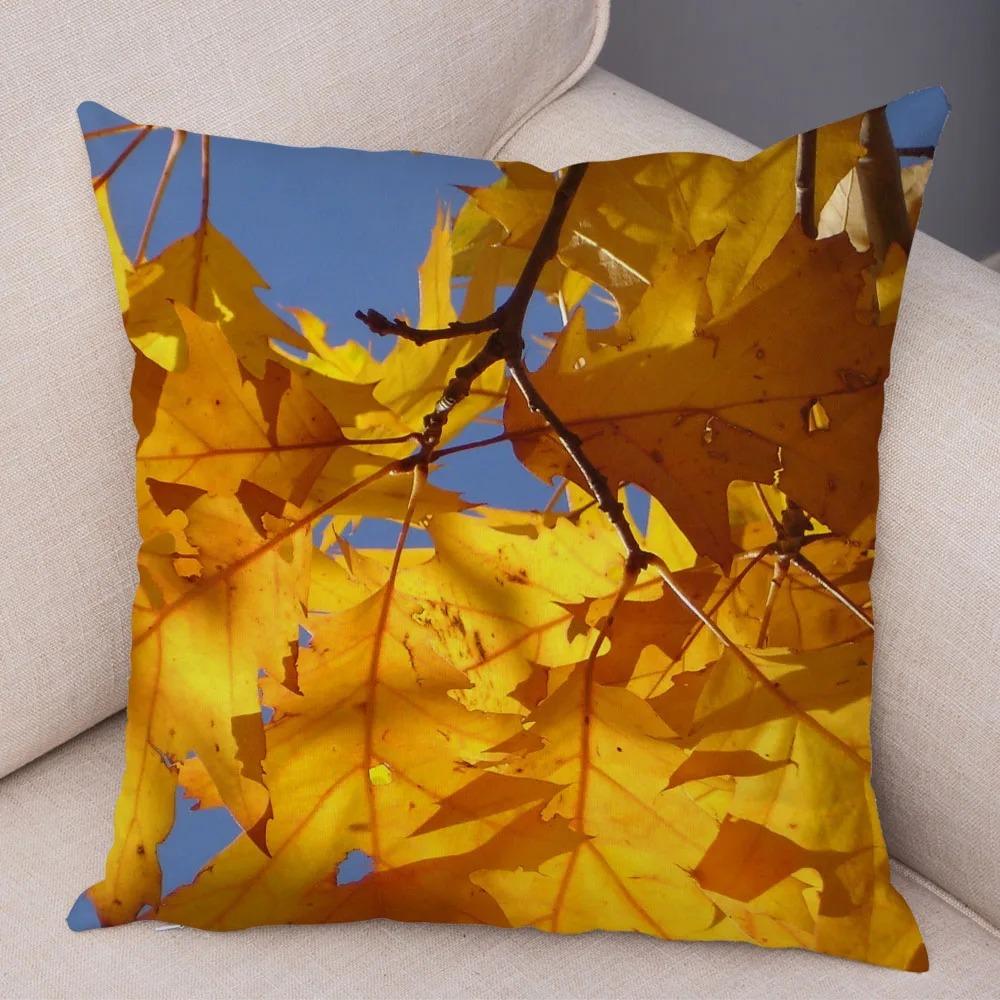 Herbst Ahornblatt Druck Kissenbezug Büro Wohnzimmer Zuhause Kissenbezug Auto Ornamente