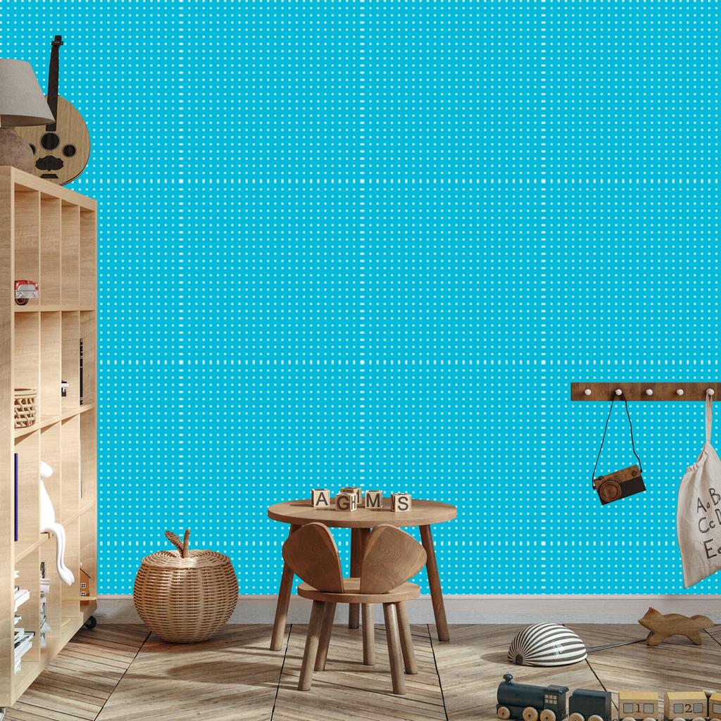 Turquoise Dots Wallpaper, Soft Forms for Living Room and Bedroom 50x1000