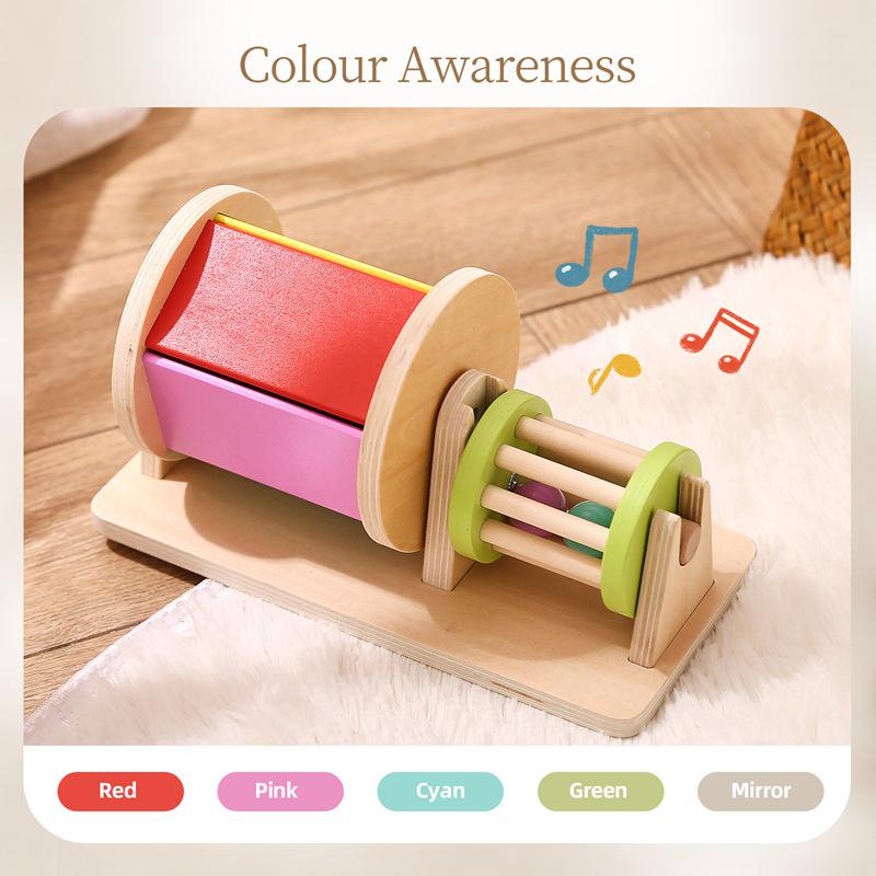 Montessori Wooden Weaving Drum: Baby Sensory Toy for Hand-Eye Coordination and Color Recognition
