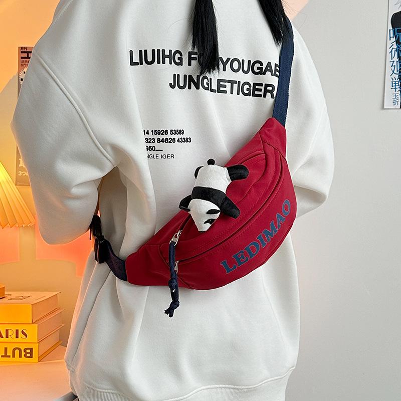 Breast bag female ins style Japanese fashion simple letter shoulder bag male satchel versatile casual student messenger bag tide