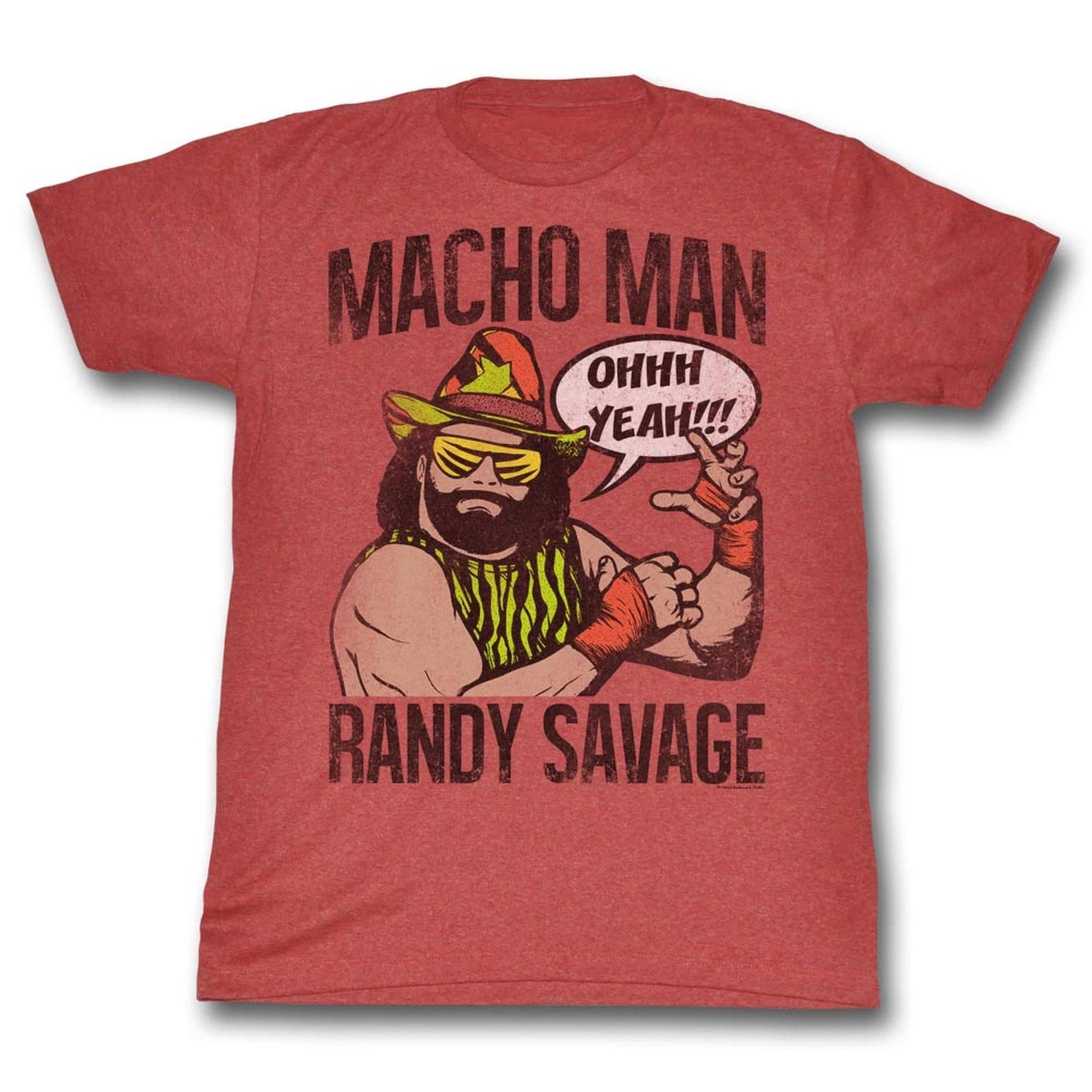 Macho Man Red Heather Adult T-Shirt 3XL