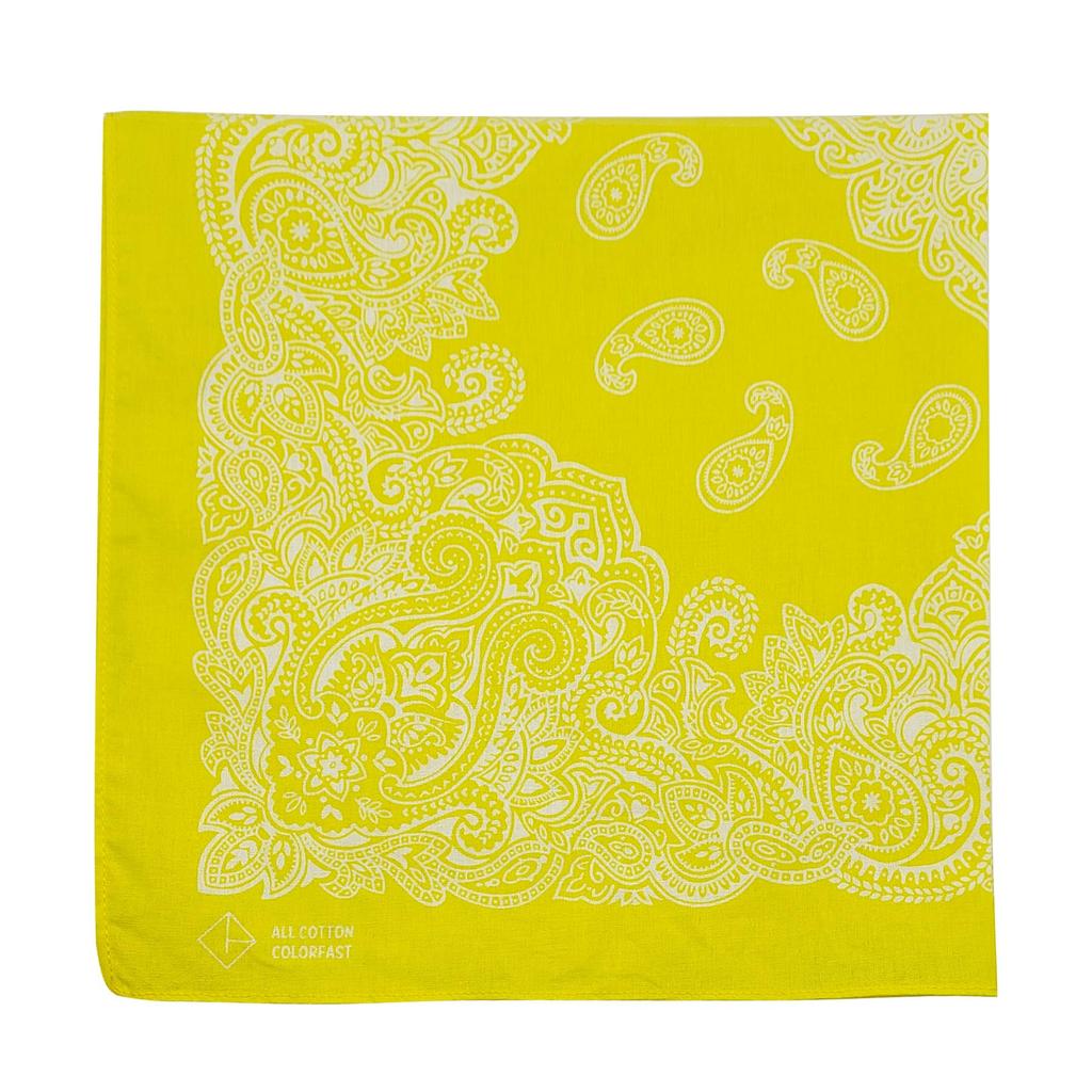 kakatrend bandana yellow paisley 100% cotton adult bandana handkerchief unisex durag large men's yellow 55cm x 55cm