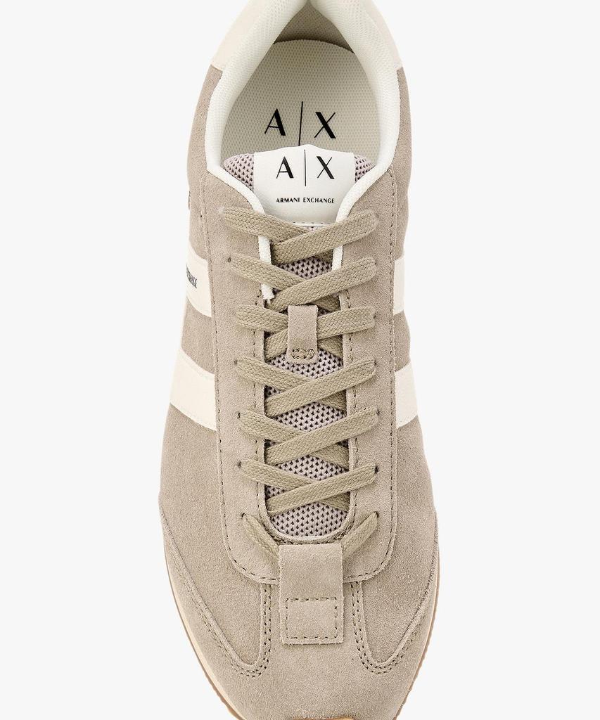 Armani Exchange Men'S Logo Patch Suede Sneakers _Warm Grey_A416175005