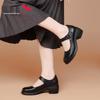 Red Dragonfly Women's Retro Mary Jane Chunky Heel Flats