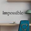 Wall Art Sticker,Words Design Vinyl Not Impossible Wall Sticker Removable Motivational Wall Decals For Classroom Living Room