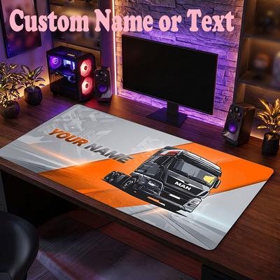MAN LKW Personalisierte Namens-Text-Mausmatte, Große Schreibtisch-Mausmatte, Personalisierte Home-Office-Geschenkidee