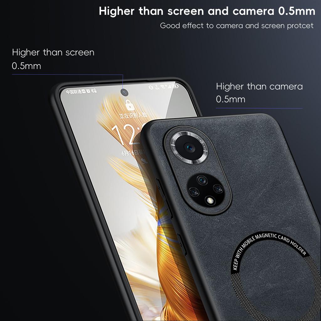 Magnetische Retro Leder Weiche Hülle Für Honor 50 Honor50 Kabelloses Laden Handyhülle Abdeckung