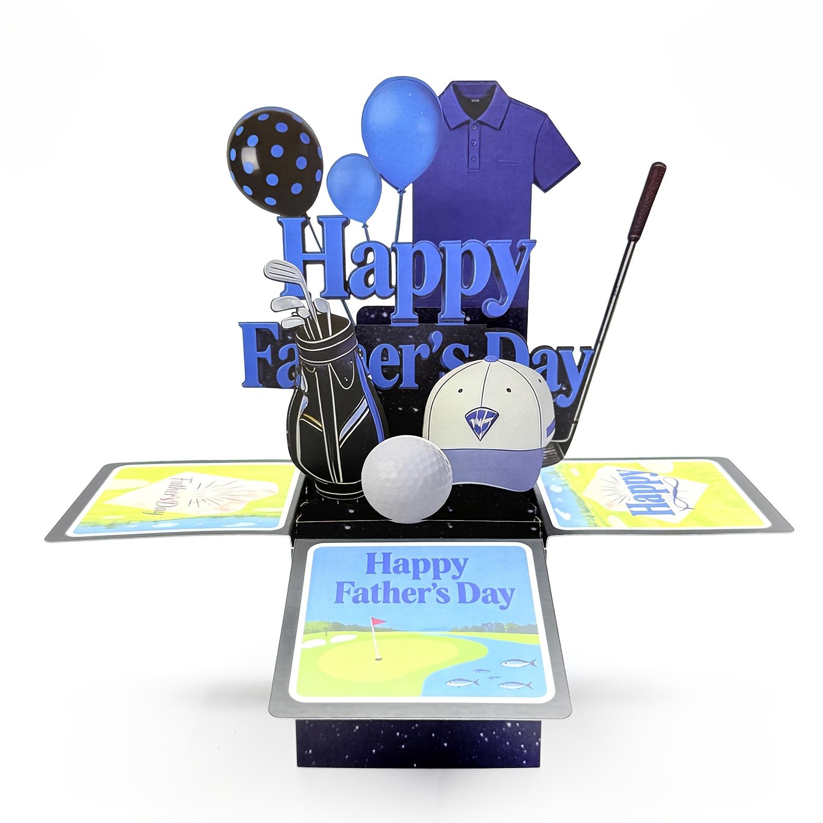 1pc 3D Pop-up Greeting Cards for Father s Day Featuring Designs of Golf and Balloons Father s Day and Birthday Party Decoration