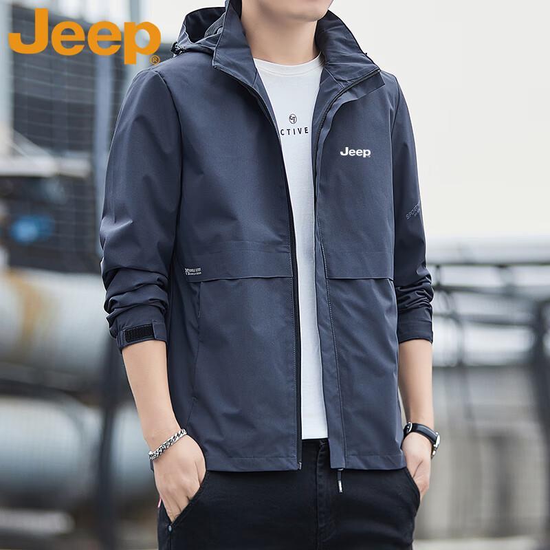 Jeep Men's Windproof Waterproof Hooded Outdoor Jacket