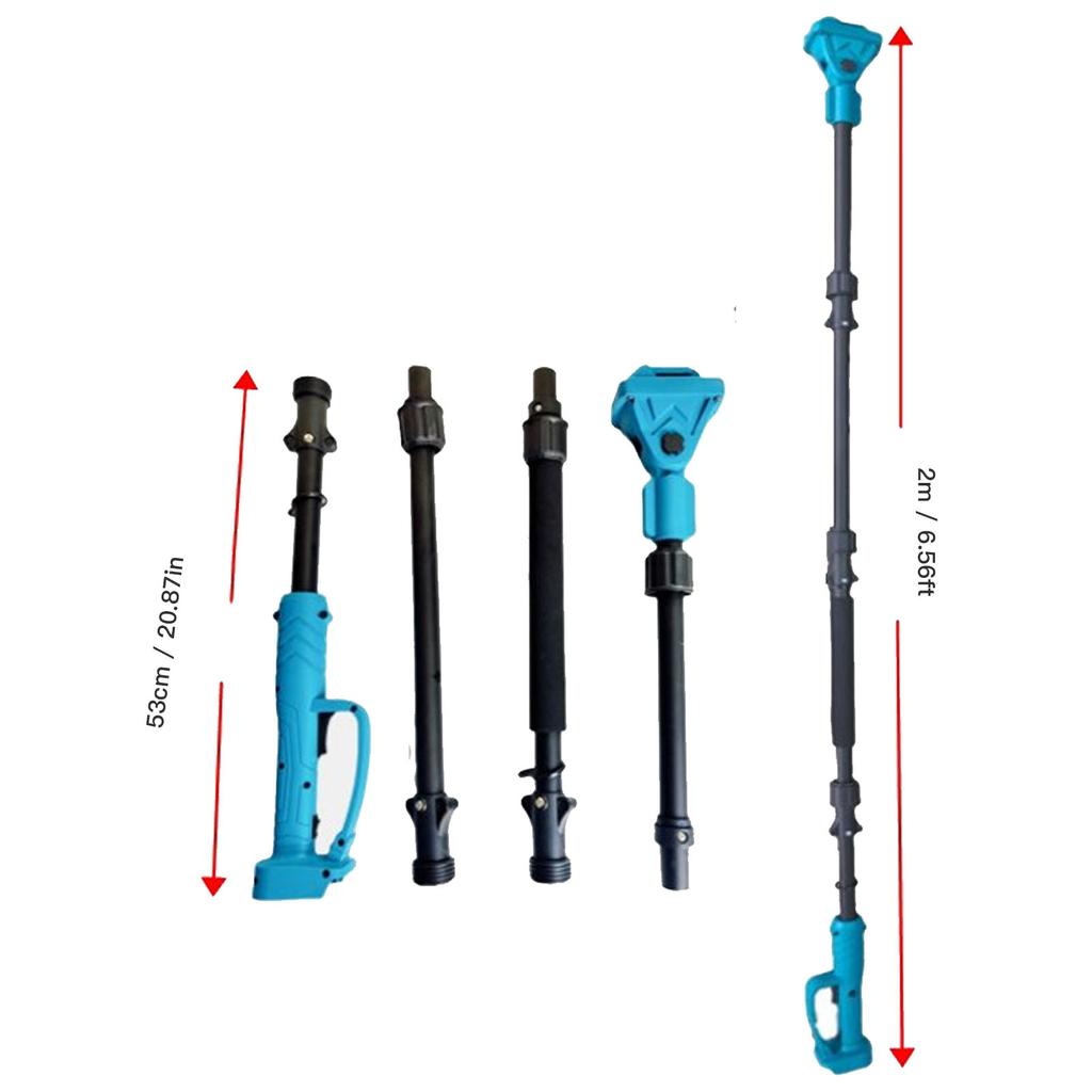 Pruning Shears Extension Rod 4 Sections Non Slip Handle Electric Pruner Extension Pole 180° Head Rotation for Trimming Tasks