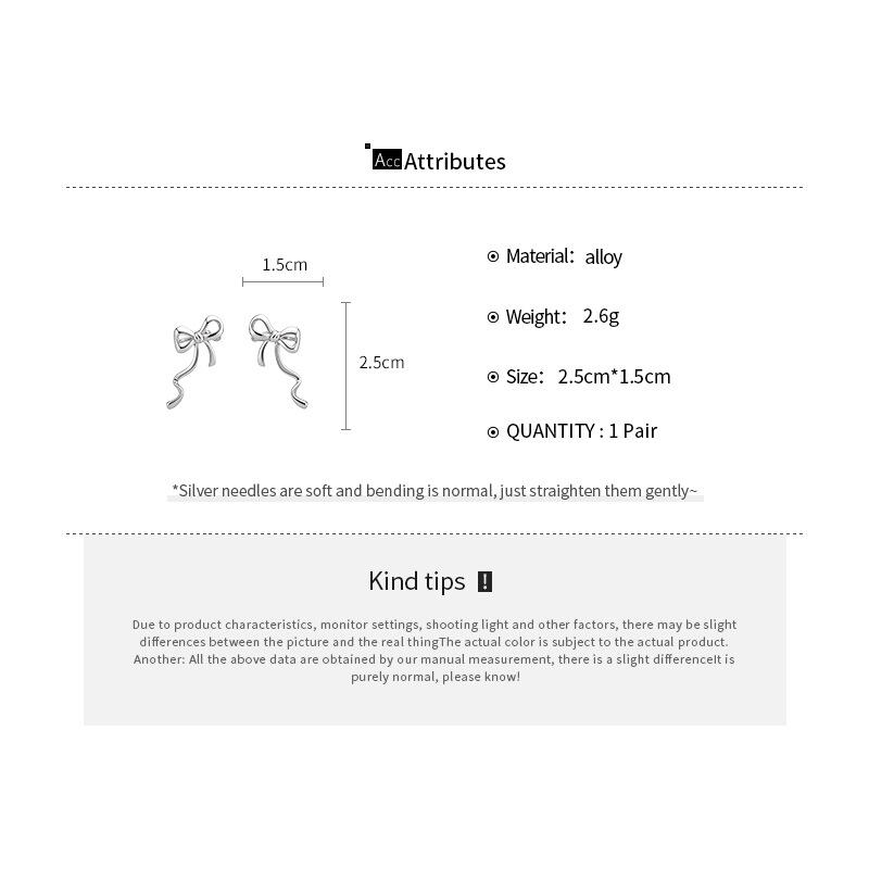 Simple Ribbon Bow Ear Clips for Women Girls Fashion Geometric C-Shaped No Piercing Earrings Y2K Aesthetics Jewelry Gifts