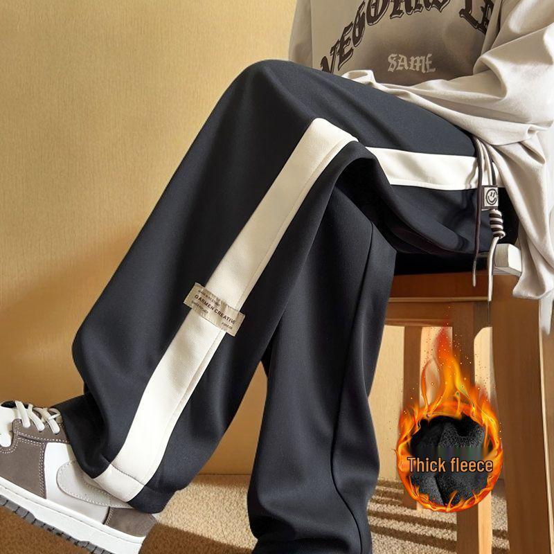Spring/Summer Plus-Size 2-300 Jin Unisex High-Street Wide-Leg Sweatpants - Casual, Sports-Style, Straight Leg.