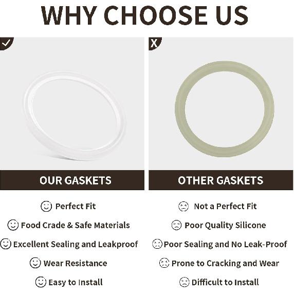 Replacement Gaskets Compatible with Thermos Stainless King Food Jar 16 and 24 Ounce, Silicone Seals Ring Ensures Containers a Leak-Proof Seal,