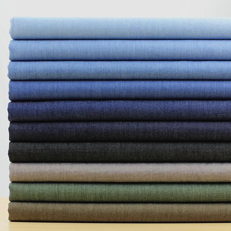 50x145cm Thin / Thick Stretch Cotton Denim Fabric Retro Style Washed Soft Denim Cloth For DIY Skirts Coat Pants Sewing Material
