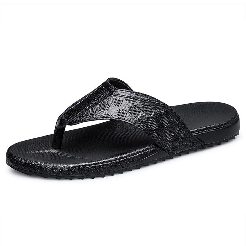Men s Korean-Style Genuine Leather Non-Slip Beach Sandals 41