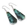 Natural Tibetan Turquoise 925 Sterling Silver Jewelry Earring 2.01" AEE-10780