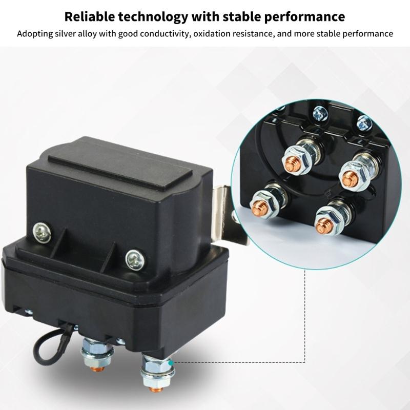 Premium Metal Winch Solenoid Relays Kit With Connection Wires For 4x4 Vehicles And ATVs Contactor Solenoid Relays