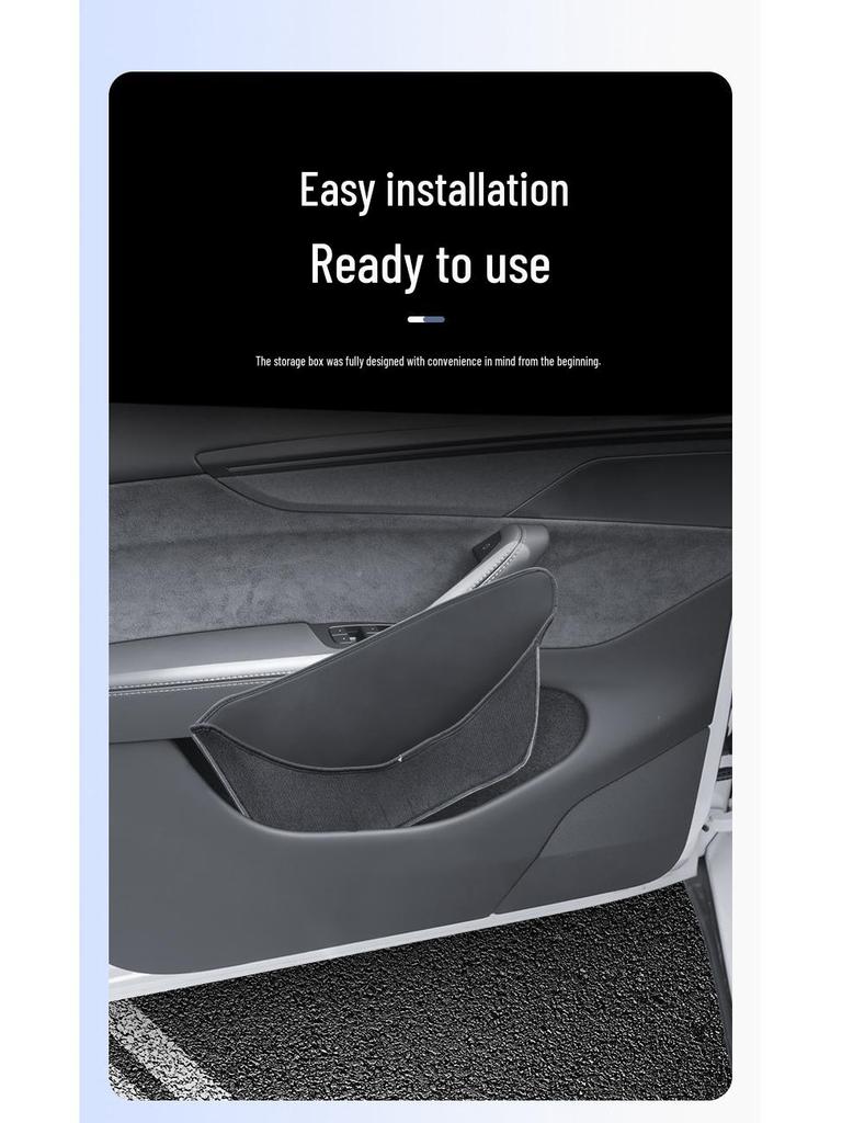 Tesla Model Y 6-Seater Door Slot Leather Storage Box & Interior Protection Accessories