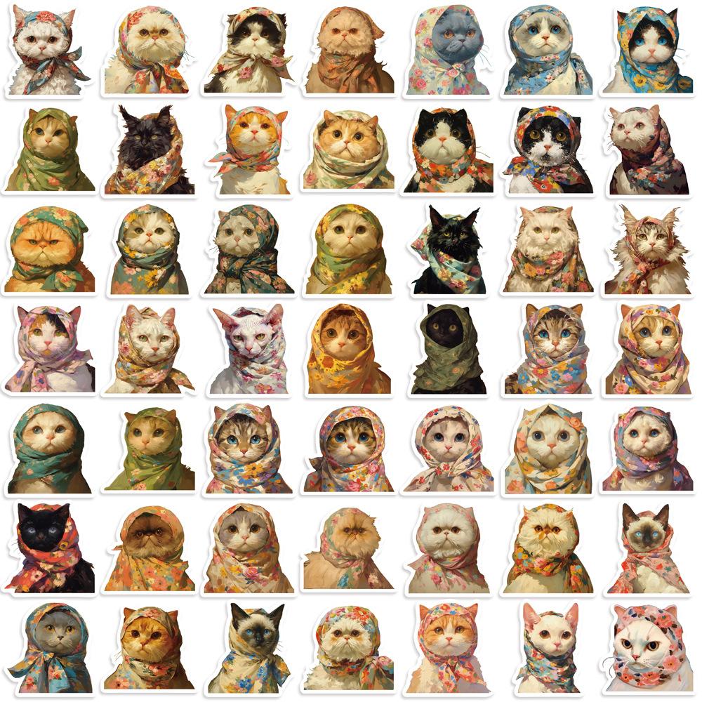 

50/100 ШТ. Милі Мультяшні Обручі для Волосся Наклейки Кіт Графіті Ноутбук Гітара Багаж DIY Водонепроникні Канцелярські Наклейки