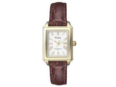 Croton Wristwatch RT-158L-B Women's Brown Leather Band Stainless Steel Case NEW