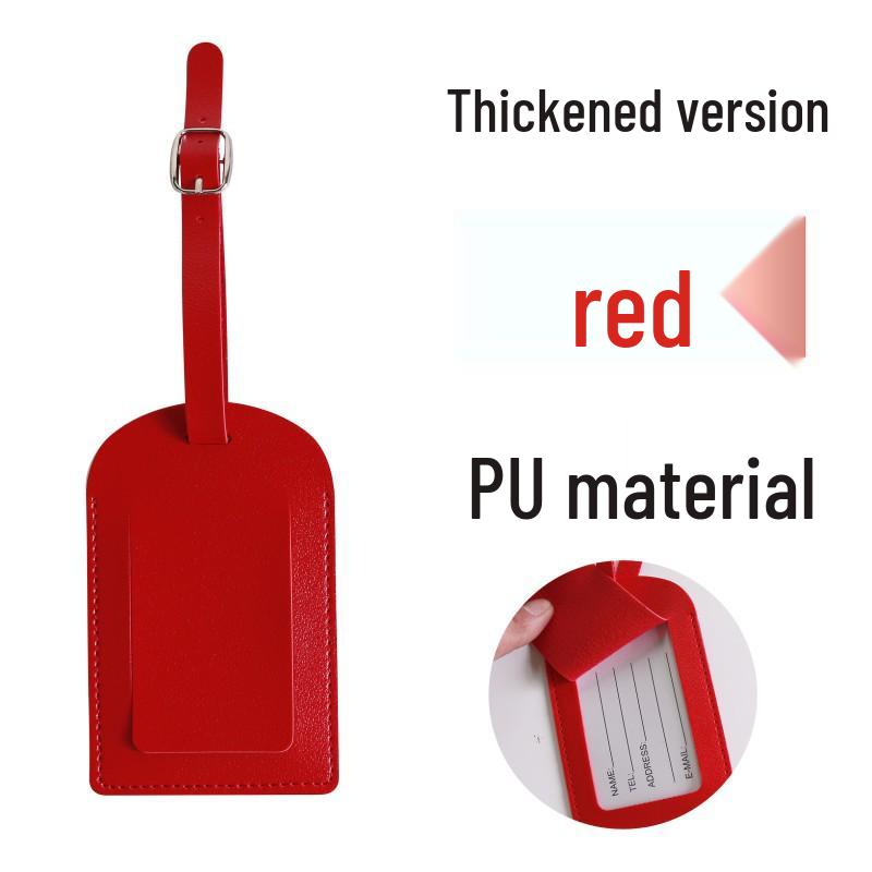 

Thickened PU Luggage Tag with Pocket, Buckle, and Signature Paper красный