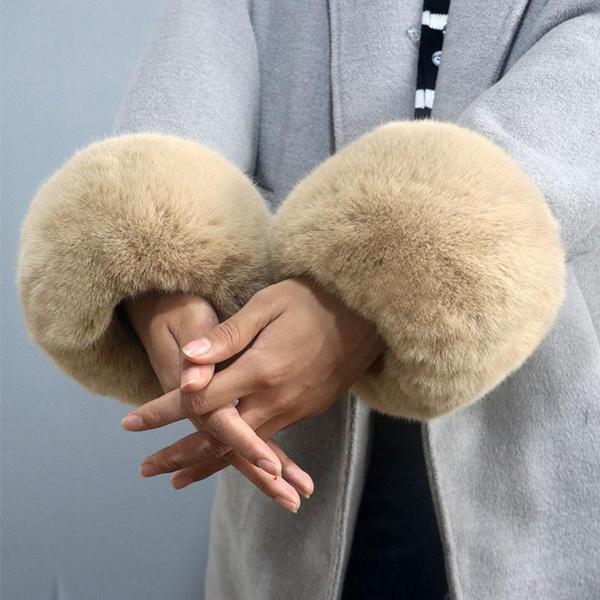 Super Soft Wrist Cuff Sleeves Winter Women Faux Rabbit Fur Warmer Fur Wrist Arm Bracelet Female Accessories