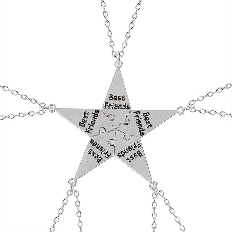 3/4 Pcs Star Moon Chain Best Friend Pendant Necklace Bff Sister Friendship Choker Men And Women Party Jewelry Accessories Gift