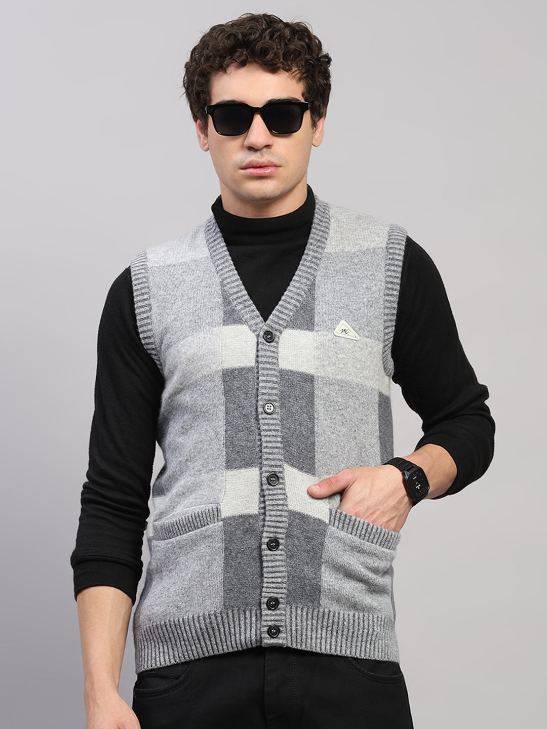 Monte Carlo Mens Regular Fit Self Designed Cardigan 3XL