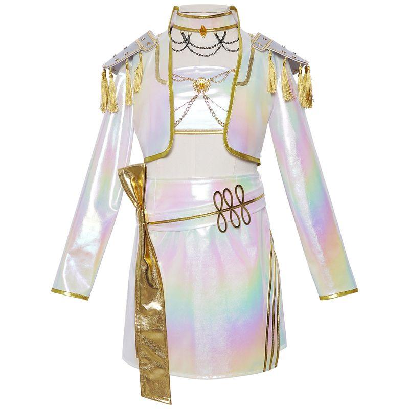 Foreign Trade Cosplay Halloween Laser Leather Costumes for Adults and Children, Anime Role-Playing Stage Costumes