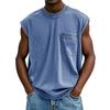 Men's Sleeveless T-Shirt with Chest Pocket, Casual Workout Tank Top, Breathable Muscle Fit