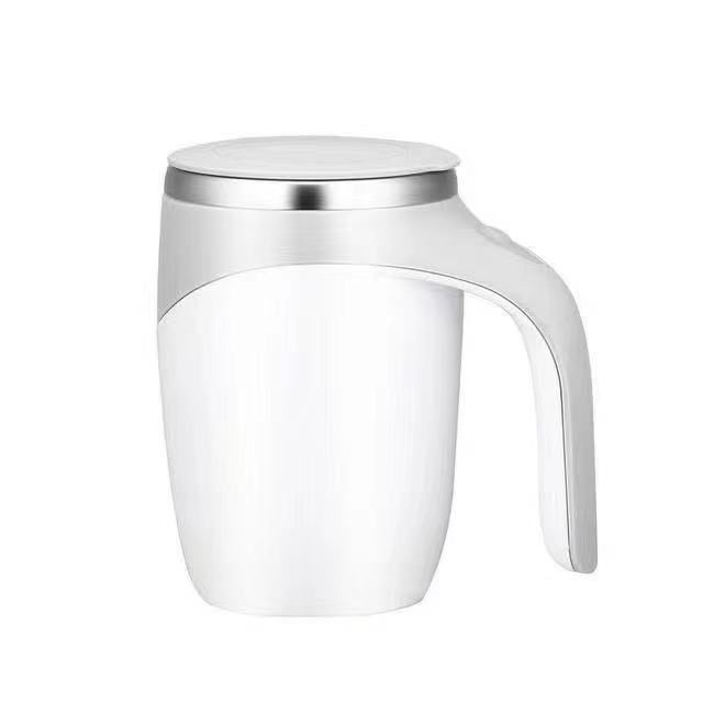 Custom Logo Eco-Friendly Minimalist Smart Mug Stainless Steel Automatic Magnetic Stirring Tumbler Self Mixing Coffee/Cold 401-500ml белый