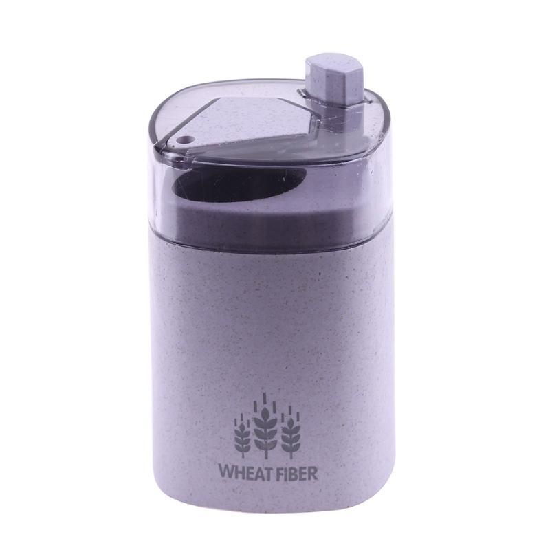 Automatic Toothpick Holder Container Wheat Straw Household Table Storage Box Purple