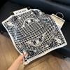 New silk scarf women's fashion versatile high-end small square scarf Korean version neck protection scarf spring and autumn retro scarf binding bag