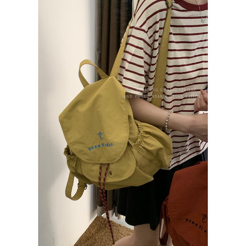 Korean Version of College Style Casual Backpack Women's 2025 New Large-capacity Canvas Bag Fashion Travel Backpack