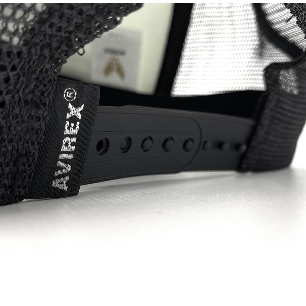 Avirex Mesh NUMBERING Plus Black Men's Cap, USA, Sizes, 57-59cm, 62-64cm (62.0-64.0 cm, (NUMBERING))