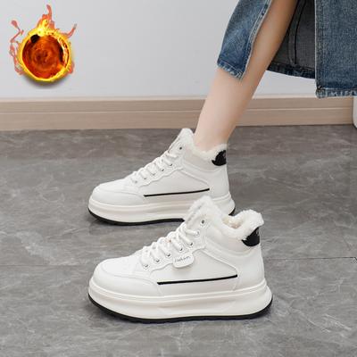 Women's Winter Chunky Platform Snow Boots Lace-Up Non-Slip Ankle Booties Shoes Comfortable Warm Faux Fur Lined Walking High-Top Sneakers for Women