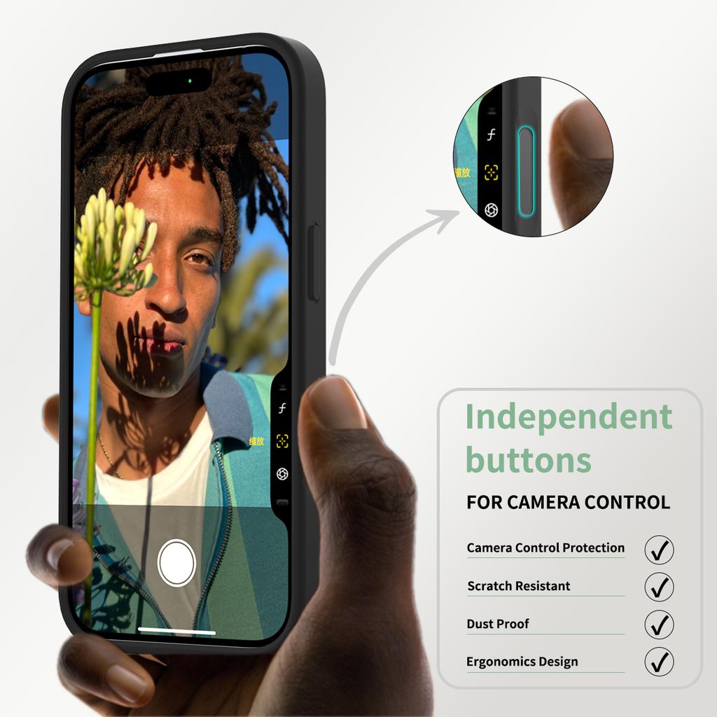 Magnetic for Magsafe Mag Safe iPhone 16 Pro Max Plus Case with Sensitive Camera Control Capture Button Translucent Matte Black Phone Cover Accessories