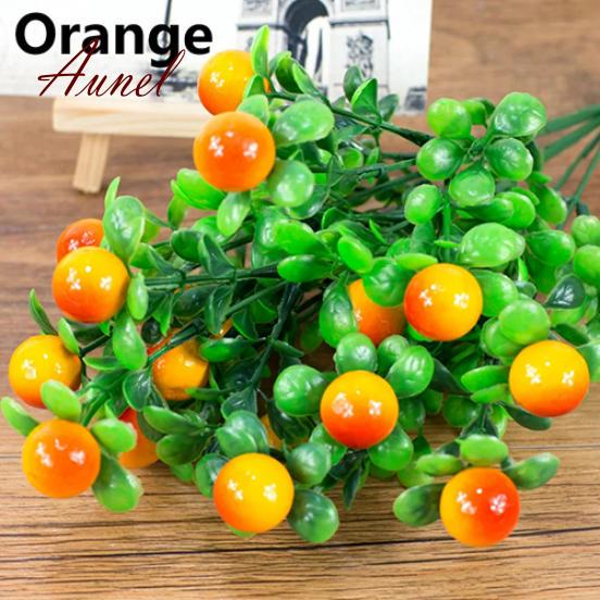 

1шт 6 веток 18 головок искусственные фрукты DIY Art оранжевый