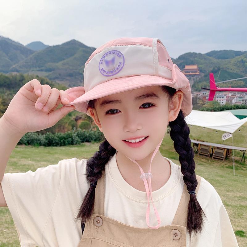 1150 Children's Hat Summer Outdoor Sun Protection Sun Hat Boys and Girls Big Brim Sun Hat Cartoon Cute Bucket Hat