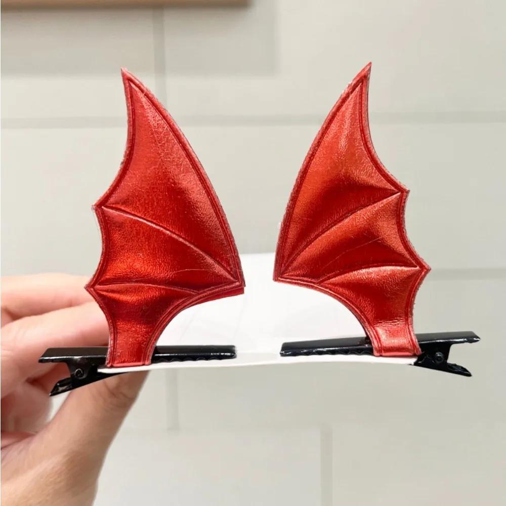 Nueva Horquilla de Halloween Alas de Murciélago de Cuero Halloween Fiesta Disfraz Tocado