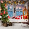Outside the Windowsnow Scene Tapestry Christmas Day Gift Wall Hanging Kawai Witchcraft Home Furnishing Living Room Decor