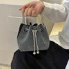 APOSITV Sparkly Shoulder Bag for Women with Silver Chain and Rhinestones for Party Wear